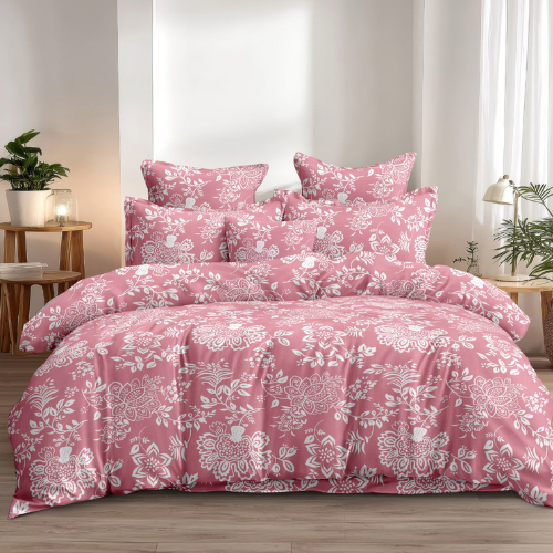 Fabicra Summer Cotton Elastic Fitted King Size Double Bed Bedsheet with 2 Pillow Covers (New)