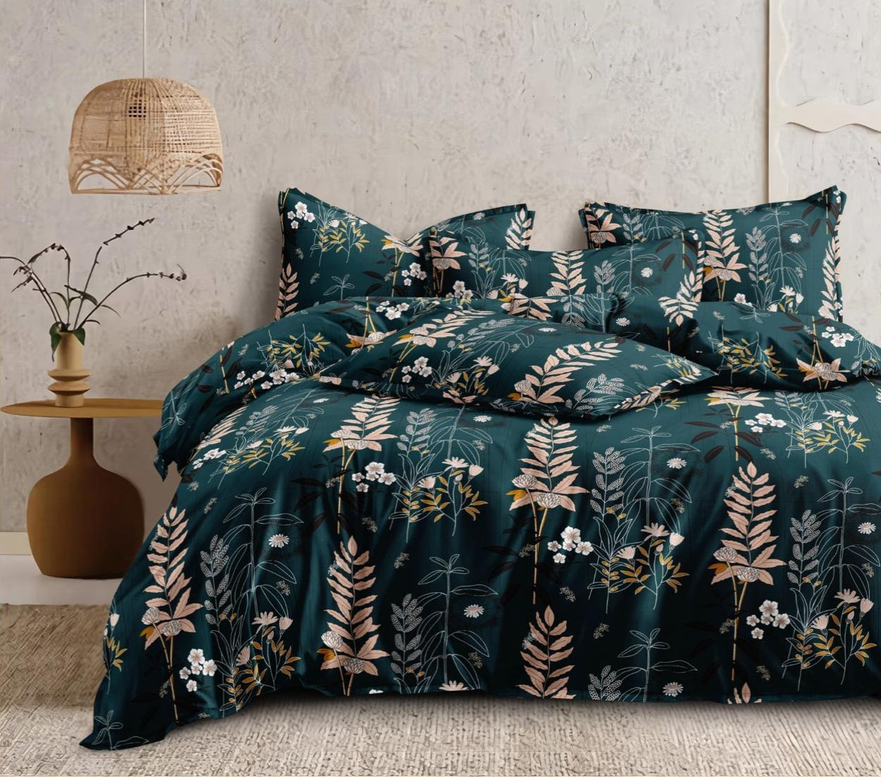 Fabicra Royal Cotton Elastic Fitted King Size Double Bed Bedsheet with 2 Pillow Covers (New)