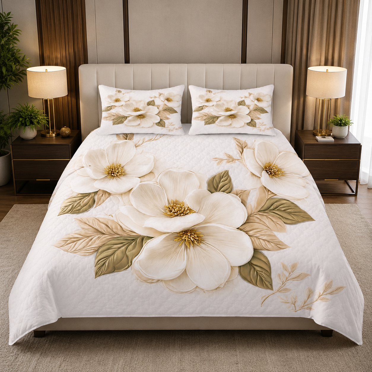 Fabicra 7D Flat Double Bedsheet with 2 Pillow Covers