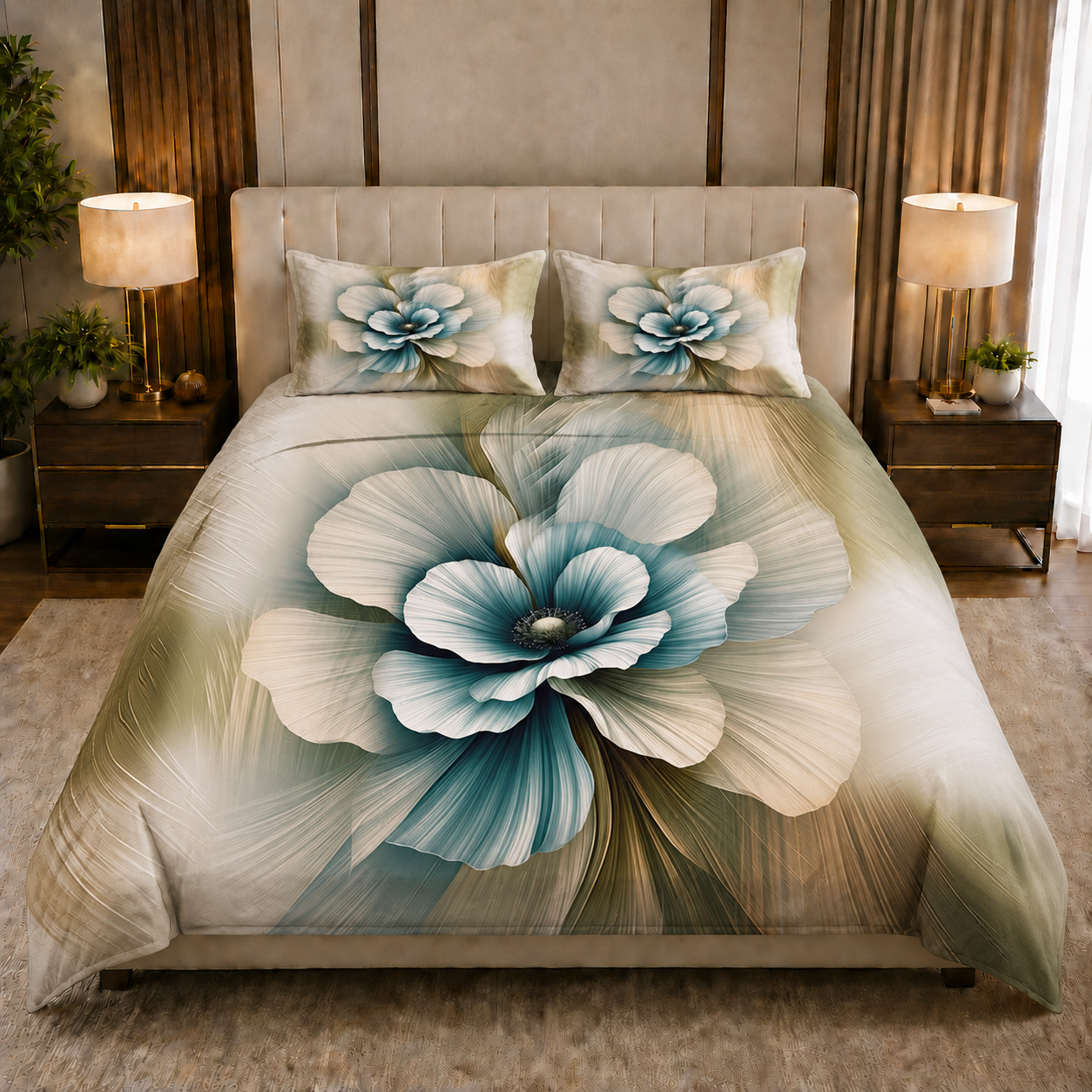 Fabicra 7D Flat Double Bedsheet with 2 Pillow Covers
