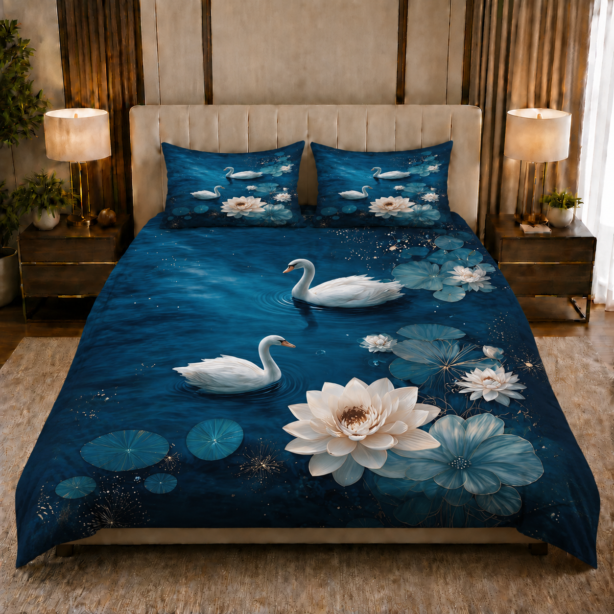 Fabicra 7D Flat Double Bedsheet with 2 Pillow Covers