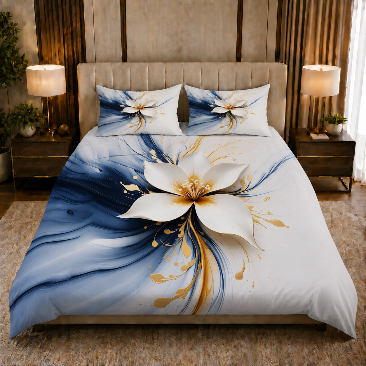 Fabicra 7D Flat Double Bedsheet with 2 Pillow Covers