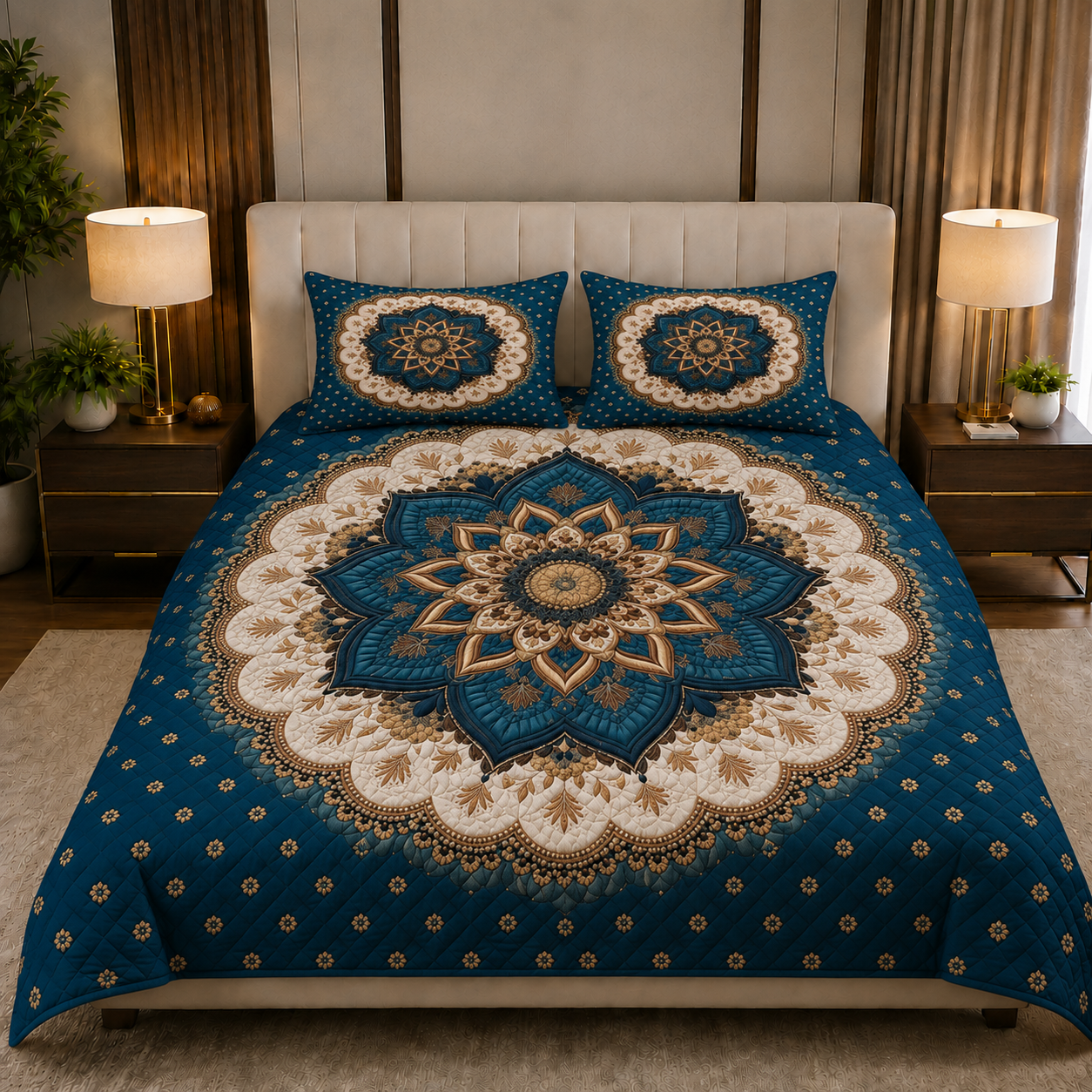 Fabicra 7D Flat Double Bedsheet with 2 Pillow Covers