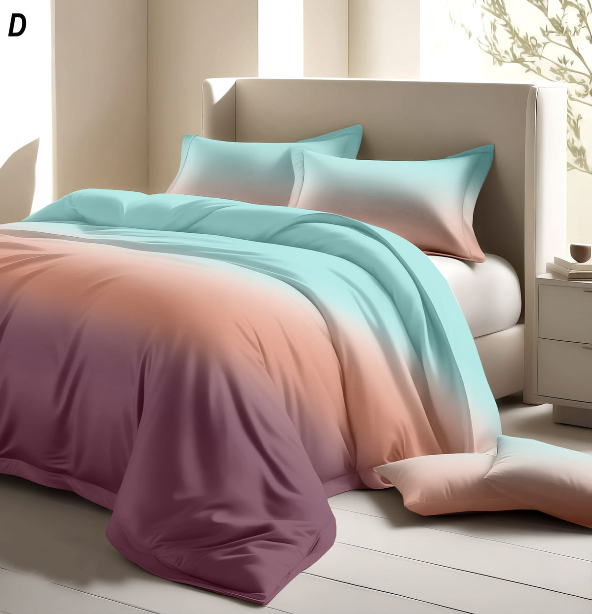 Luxurious Digital Ombre Pure Cotton King Size Bedsheet with 2 Pillow Covers