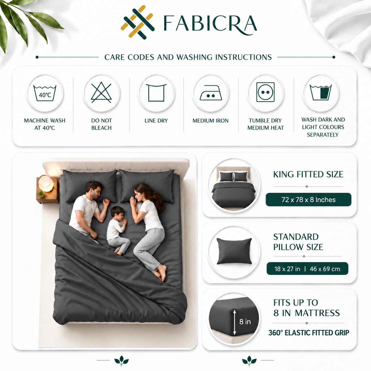 Fabicra Satin Elastic Fitted King Size Double Bed Bedsheet with 2 Pillow Covers