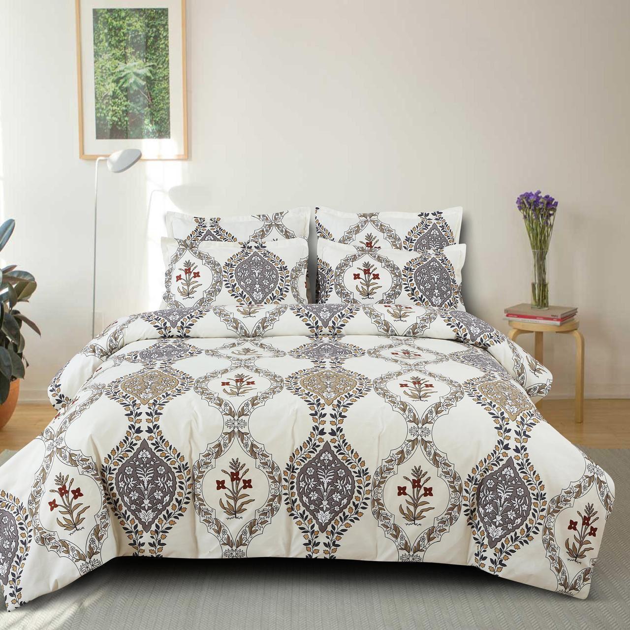 Fabicra Royal Cotton Elastic Fitted King Size Double Bed Bedsheet with 2 Pillow Covers (New)