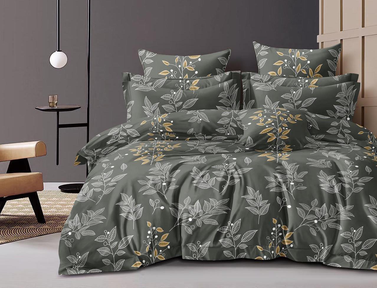Fabicra Royal Cotton Elastic Fitted King Size Double Bed Bedsheet with 2 Pillow Covers (BOGO)