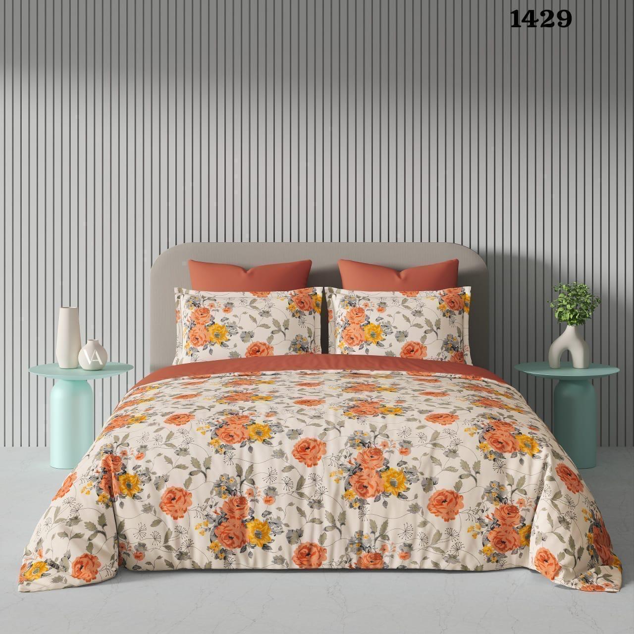 Fabicra Summer Cotton Elastic Fitted King Size Double Bed Bedsheet with 2 Pillow Covers (New)