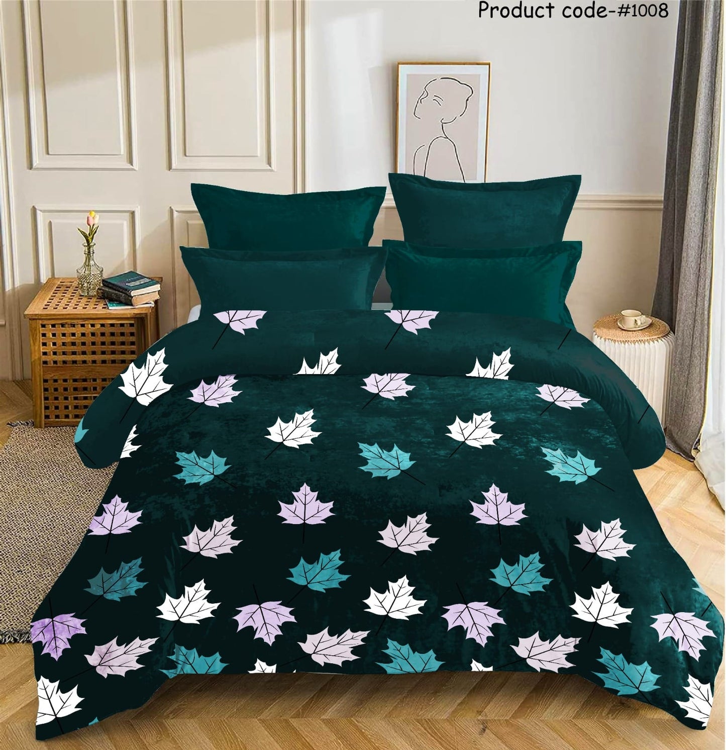 Fabicra Designer Warm Elastic Fitted King Bedsheet with 2 Pillow Covers(NEW)