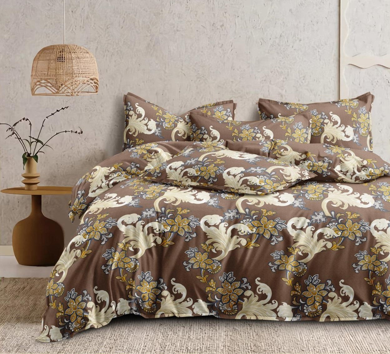 Fabicra Royal Cotton Elastic Fitted King Size Double Bed Bedsheet with 2 Pillow Covers (New)