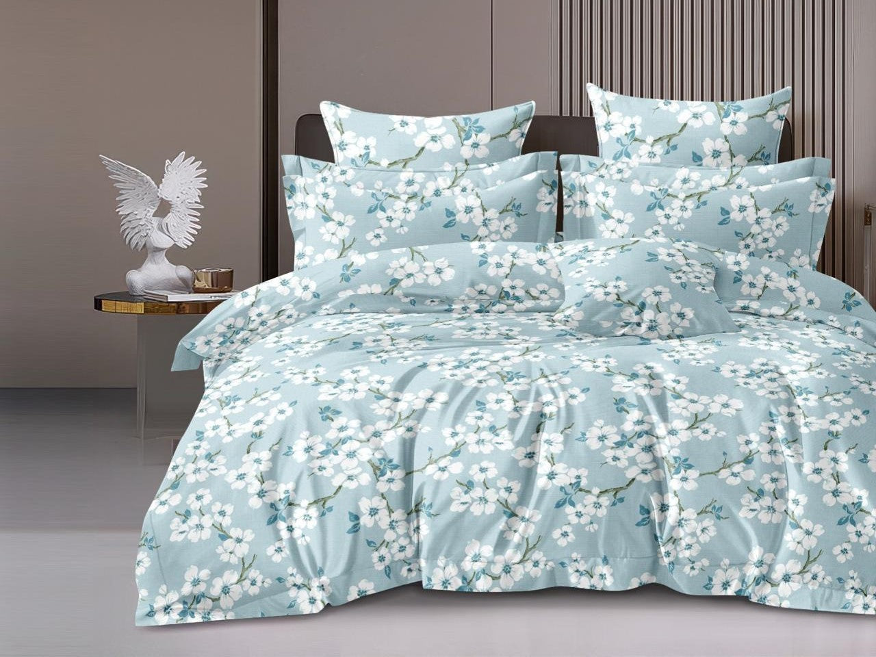 Fabicra Royal Cotton Elastic Fitted King Size Double Bed Bedsheet with 2 Pillow Covers (BOGO)