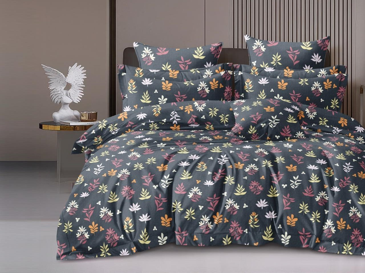 Fabicra Royal Cotton Elastic Fitted King Size Double Bed Bedsheet with 2 Pillow Covers (BOGO)