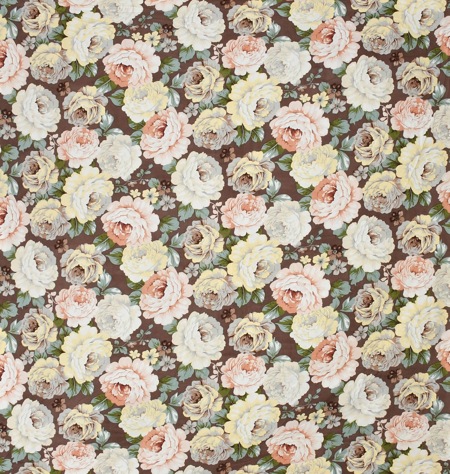 Fabicra Brown Floral Cotton Blend Elastic Fitted King Size Double Bed Bedsheet with 2 Pillow Covers
