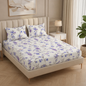 Fabicra Summer Cotton Elastic Fitted King Size Double Bed Bedsheet with 2 Pillow Covers (New)