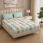 Fabicra Summer Cotton Elastic Fitted King Size Double Bed Bedsheet with 2 Pillow Covers (New)
