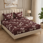 Fabicra Summer Cotton Elastic Fitted King Size Double Bed Bedsheet with 2 Pillow Covers (BOGO)