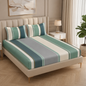 Fabicra Summer Cotton Elastic Fitted King Size Double Bed Bedsheet with 2 Pillow Covers (New)