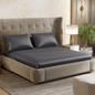 Fabicra Satin Elastic Fitted King Size Double Bed Bedsheet with 2 Pillow Covers (BOGO)