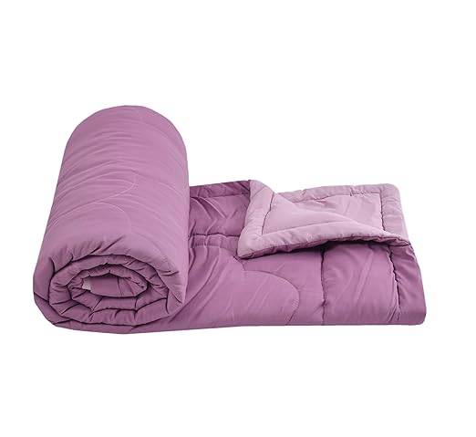 Pink Solid Summer Touch Double Bed AC Comforter/Blanket Reversible by Fabicra
