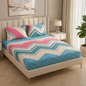Fabicra Summer Cotton Elastic Fitted King Size Double Bed Bedsheet with 2 Pillow Covers (New)