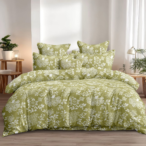 Fabicra Summer Cotton Elastic Fitted King Size Double Bed Bedsheet with 2 Pillow Covers (New)