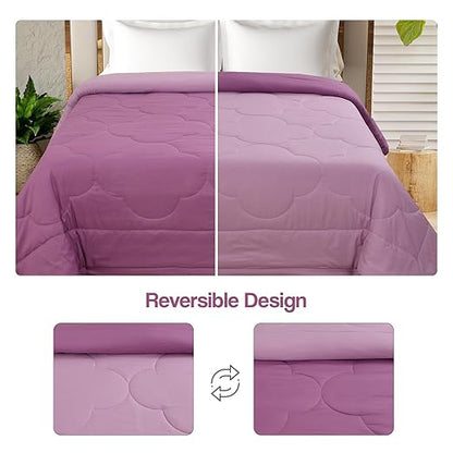 Pink Solid Summer Touch Double Bed AC Comforter/Blanket Reversible by Fabicra