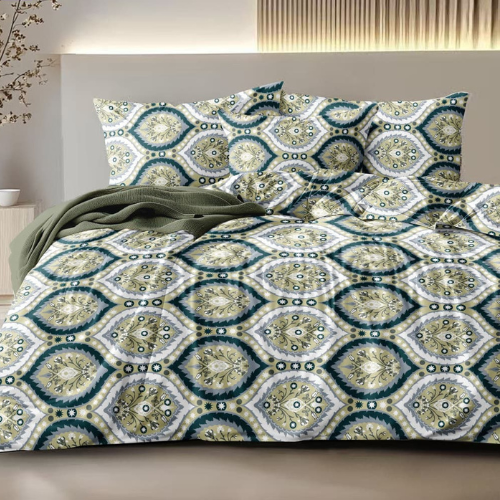 Fabicra Summer Cotton Elastic Fitted King Size Double Bed Bedsheet with 2 Pillow Covers (New)