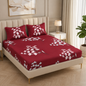 Fabicra Summer Cotton Elastic Fitted King Size Double Bed Bedsheet with 2 Pillow Covers (New)