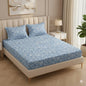 Fabicra Summer Cotton Elastic Fitted King Size Double Bed Bedsheet with 2 Pillow Covers (OFFER)
