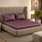 Fabicra Satin Elastic Fitted King Size Double Bed Bedsheet with 2 Pillow Covers (BOGO)