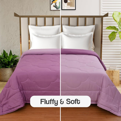 Pink Solid Summer Touch Double Bed AC Comforter/Blanket Reversible by Fabicra