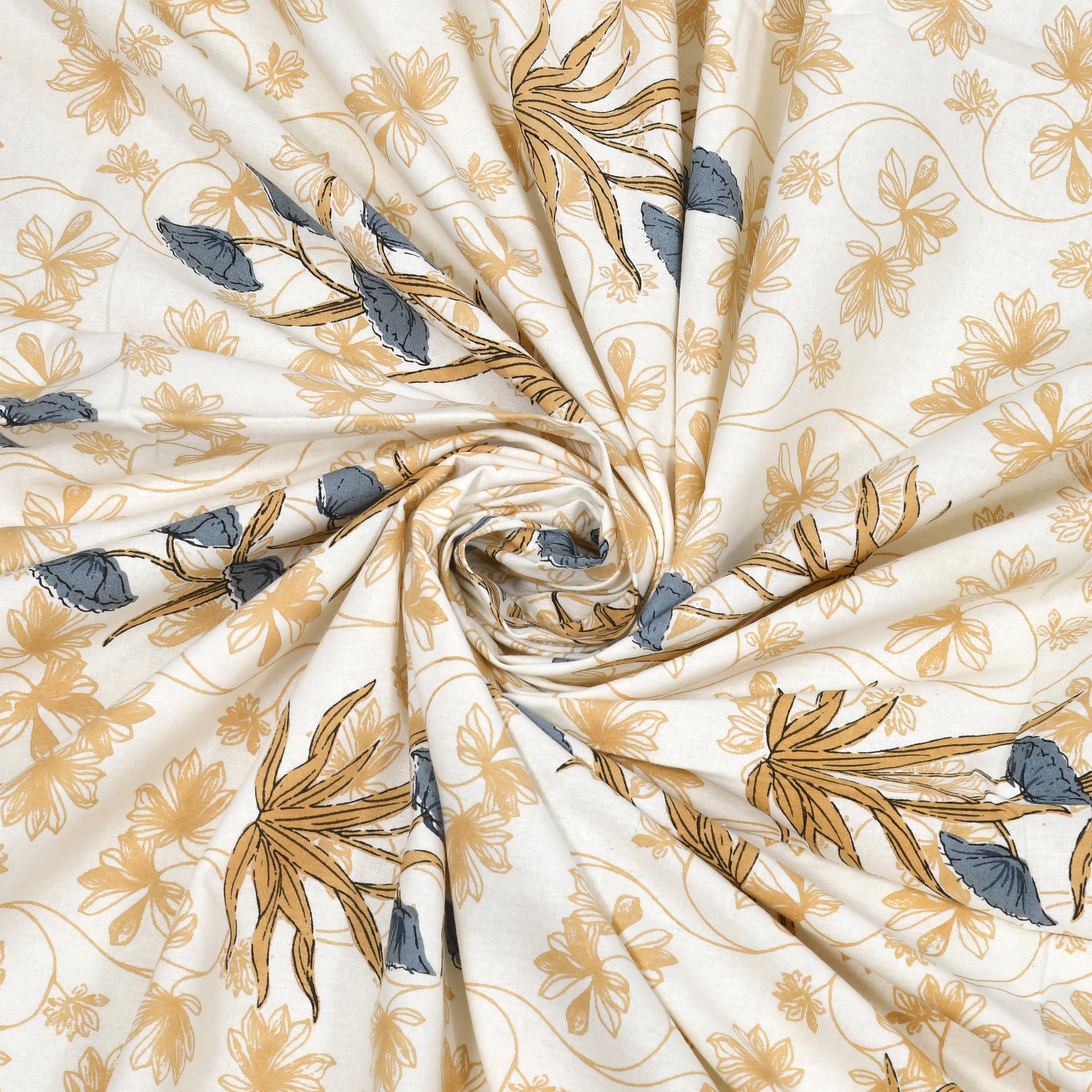 Luxe 100% Pure Cotton Printed Double Bed Bedsheet – With 2 Pillow Covers