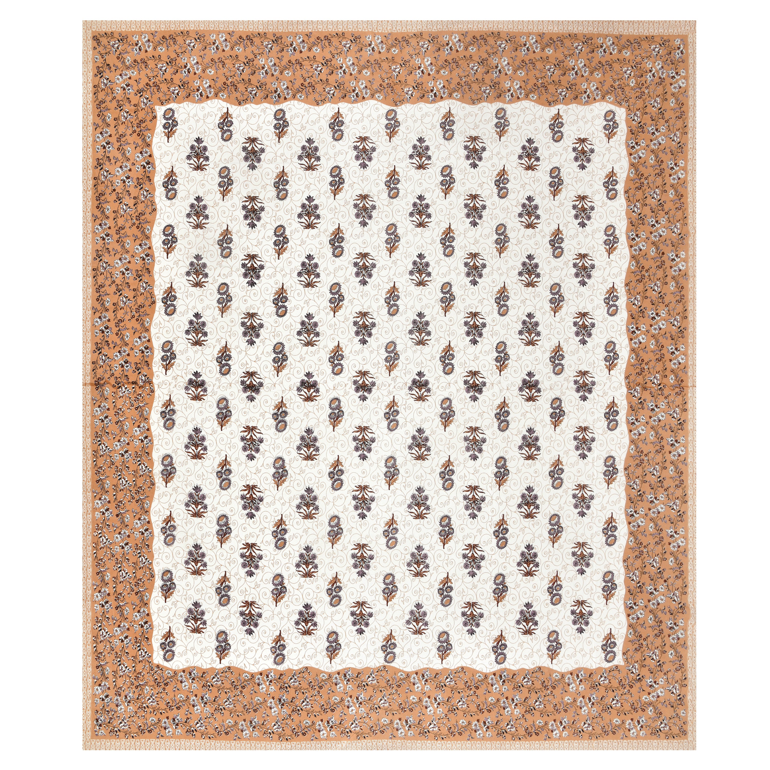 Luxe 100% Pure Cotton Printed Double Bed Bedsheet – With 2 Pillow Covers