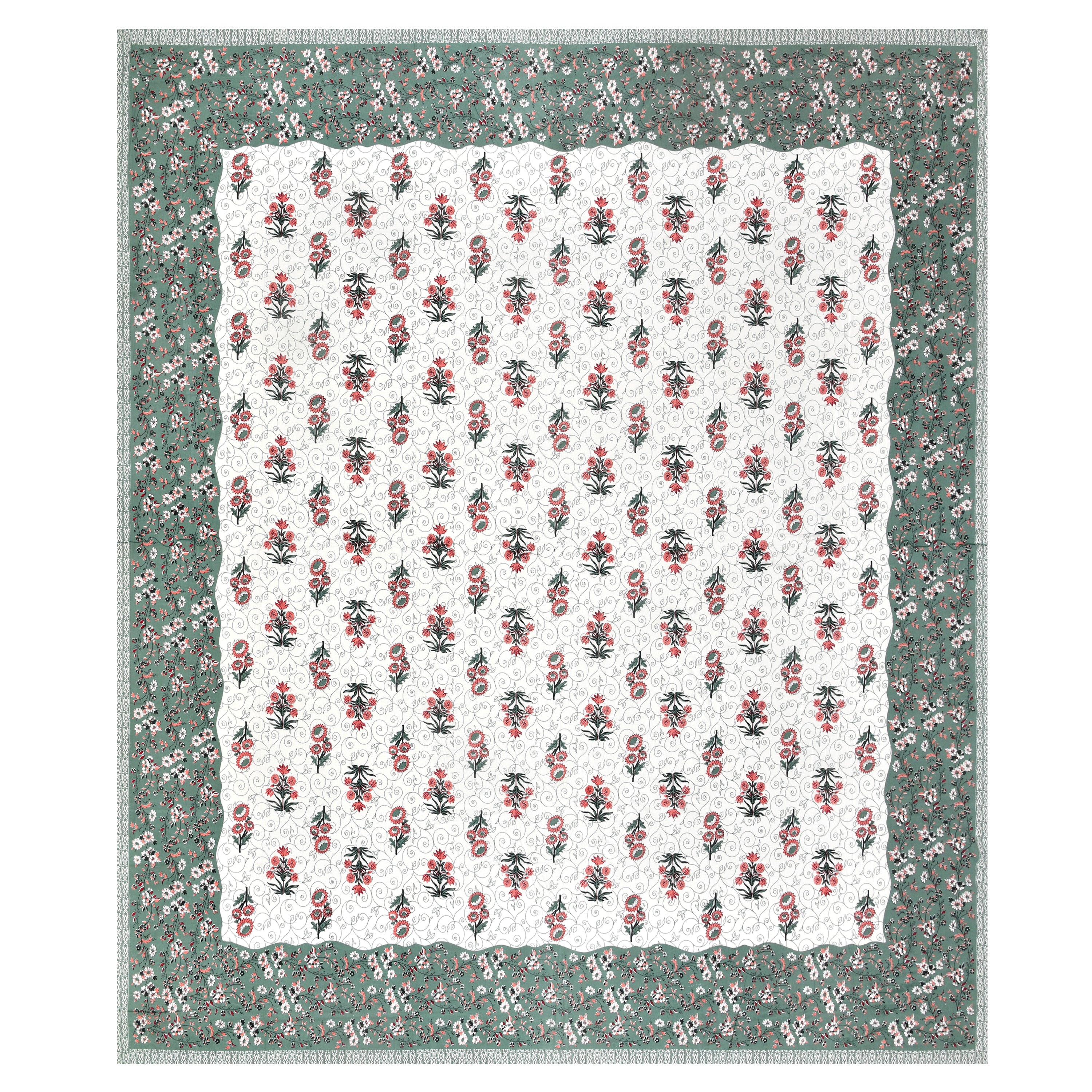 Luxe 100% Pure Cotton Printed Double Bed Bedsheet – With 2 Pillow Covers