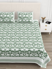 Luxe 100% Pure Cotton Printed Double Bed Bedsheet – With 2 Pillow Covers