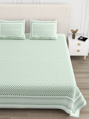 Luxe 100% Pure Cotton Printed Double Bed Bedsheet – With 2 Pillow Covers