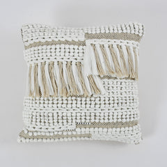 Bohemian Beige Hand Crafted Cushion Covers 16”x 16”