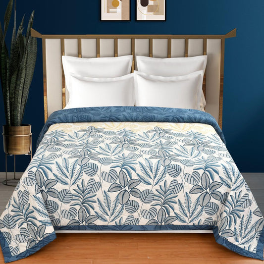 Dream Blue Summer Touch Double Bed AC Comforter/Blanket Reversible by Fabicra