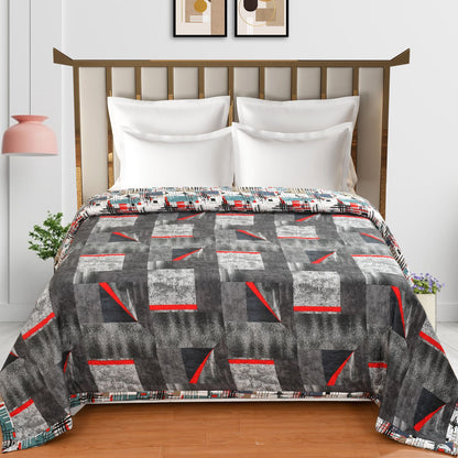 Grey Decor Summer Touch Double Bed AC Comforter/Blanket Reversible by Fabicra