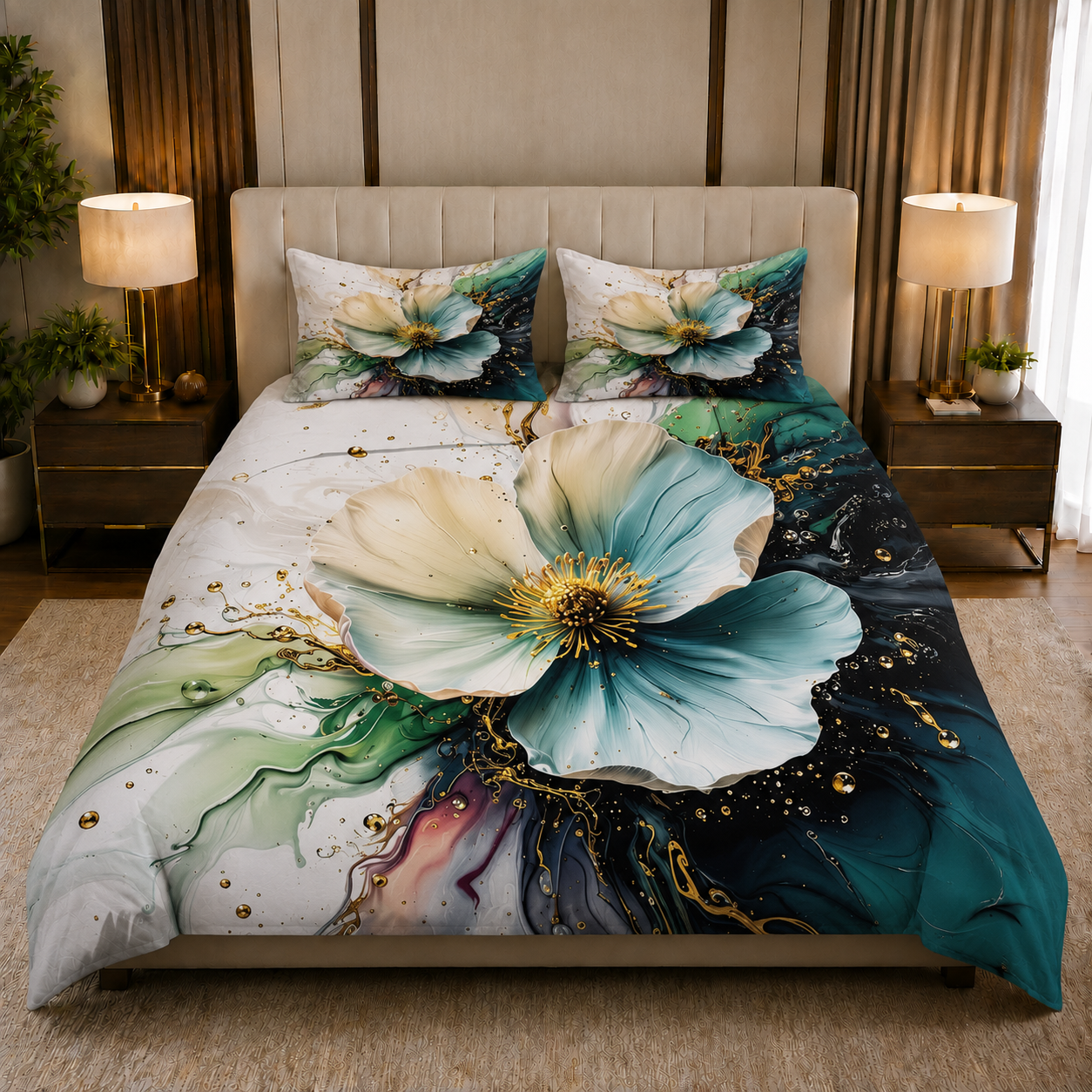 Fabicra 7D Flat Double Bedsheet with 2 Pillow Covers
