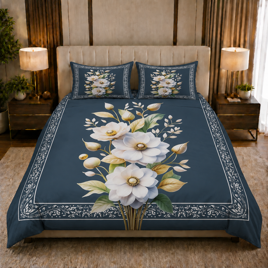Fabicra 7D Flat Double Bedsheet with 2 Pillow Covers