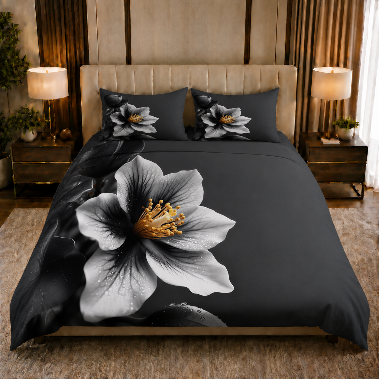 Fabicra 7D Flat Double Bedsheet with 2 Pillow Cover