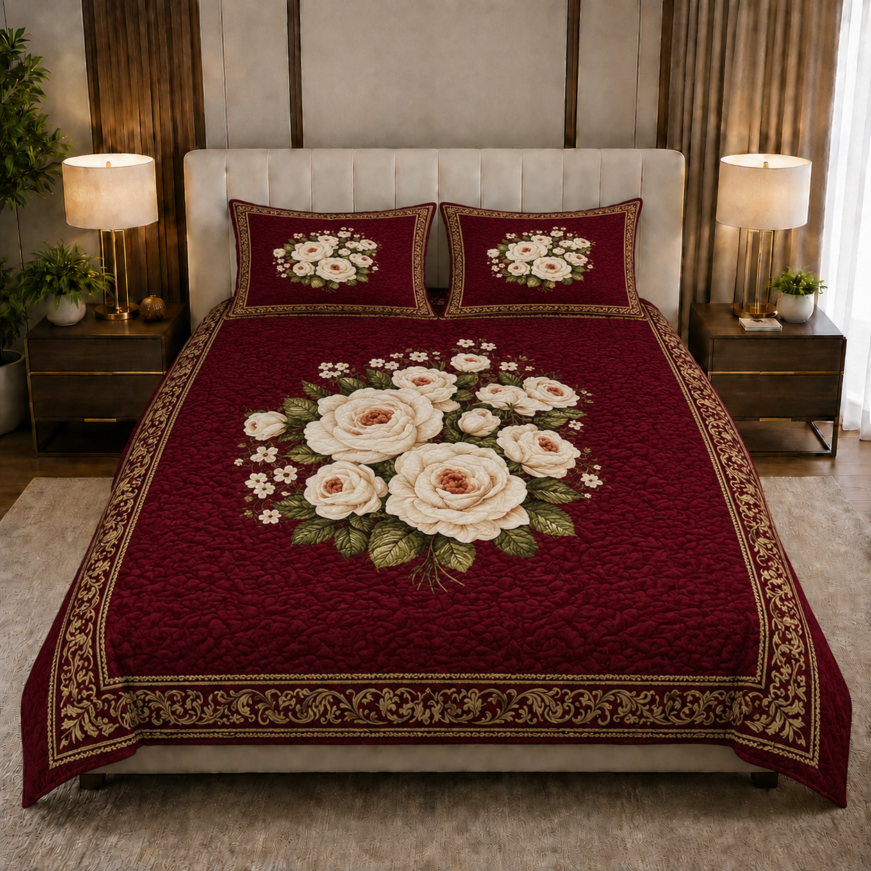 Fabicra 7D Flat Double Bedsheet with 2 Pillow Cover