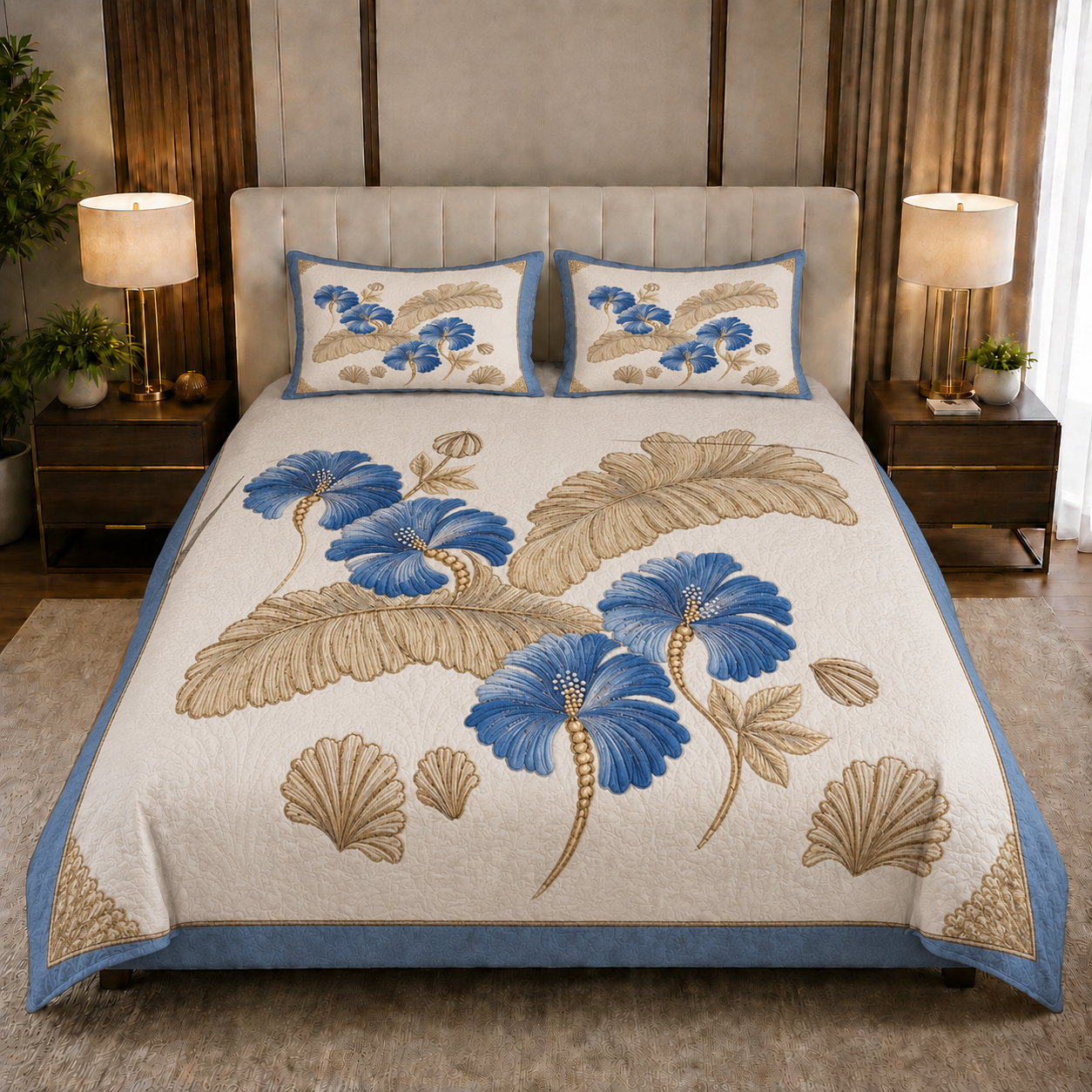 Fabicra 7D Flat Double Bedsheet with 2 Pillow Covers
