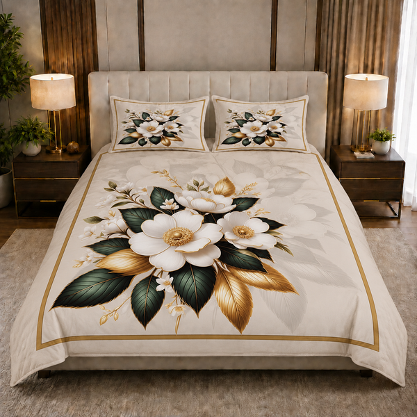 Fabicra 7D Flat Double Bedsheet with 2 Pillow Covers