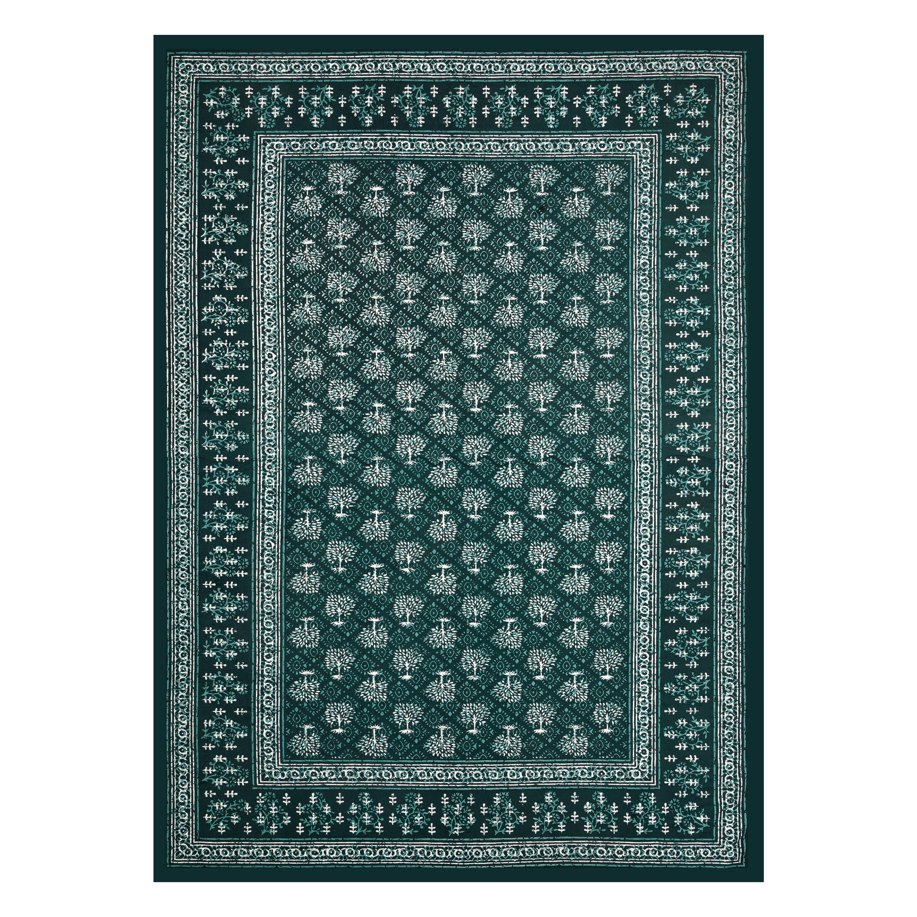 Fabicra Ethnic Dabu Printed Cotton Single Bed Bedsheet With 1 Pillow Cover