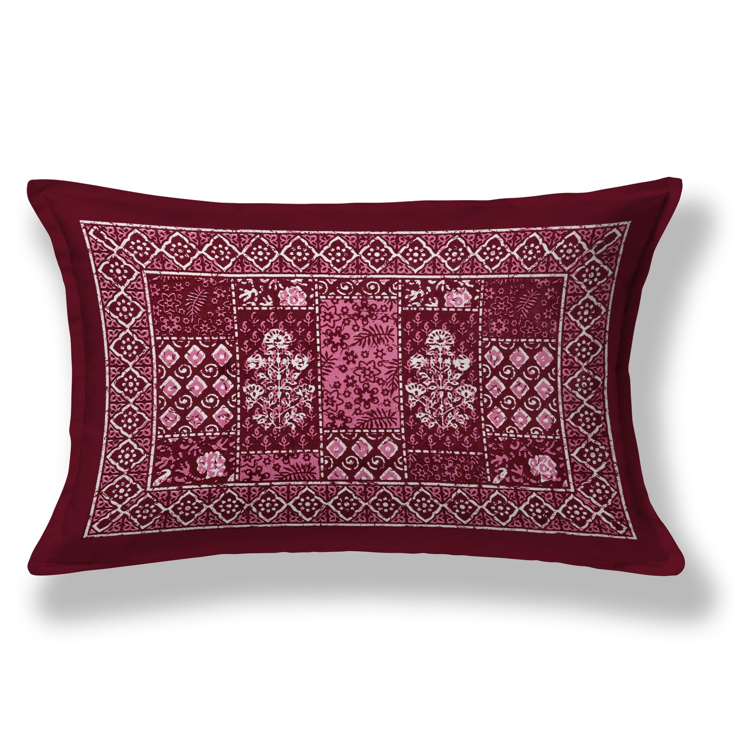 Fabicra Ethnic Dabu Printed Cotton Single Bed Bedsheet With 1 Pillow Cover