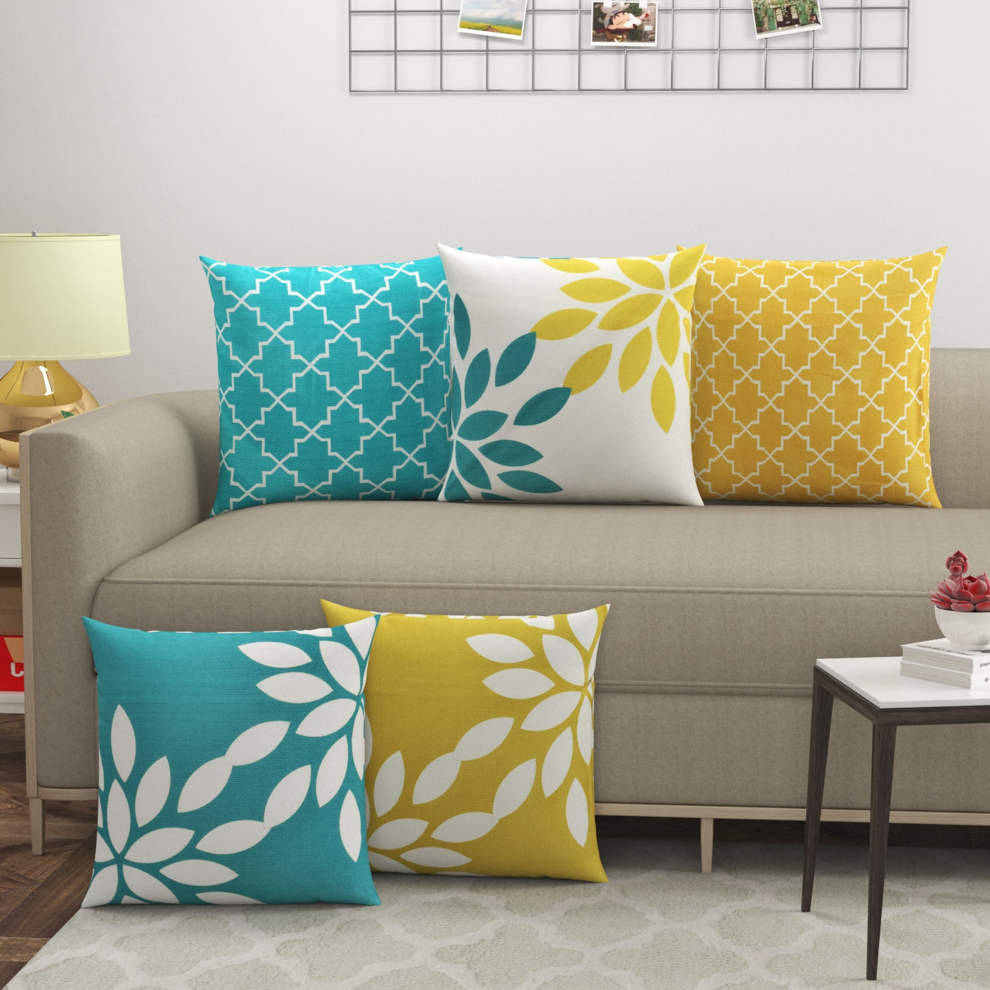 Abstract Multicolor Cushion Covers - Set Of 5