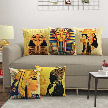 Canvas Multicolor Cushion Covers - Set Of 5