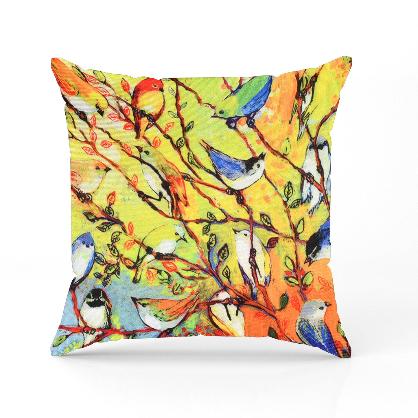 Birds Printed Multicolor Cushion Covers - Set Of 5